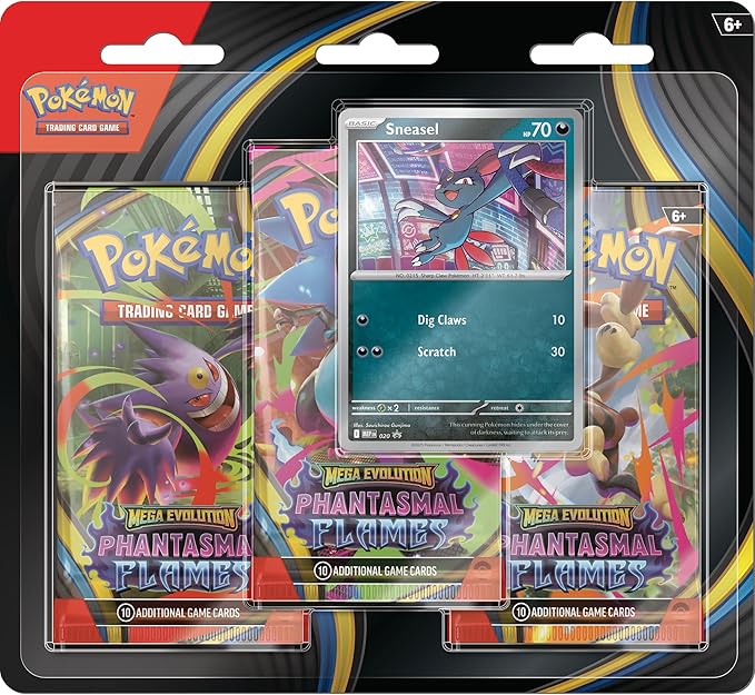 3-Pack Pokémon TCG – Mega Evolution: Phantasmal Flames (EN)
